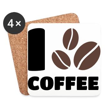 I love Coffee - Untersetzer (4er-Set) - Weiß - Vorne