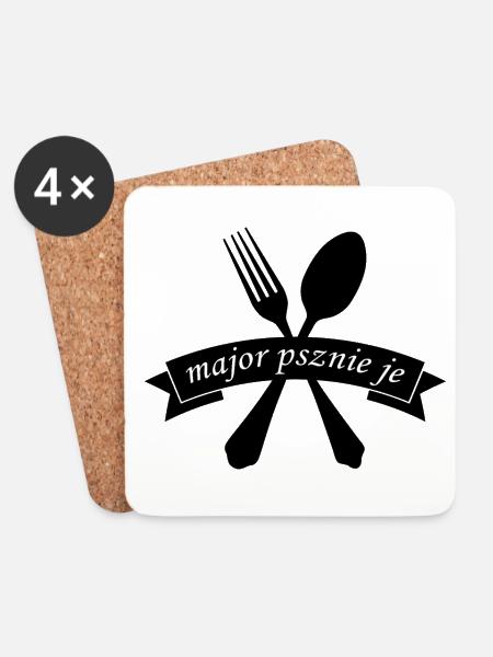 major psznie je Major Suchodolski major pysznie je - Coasters (set of 4) - white