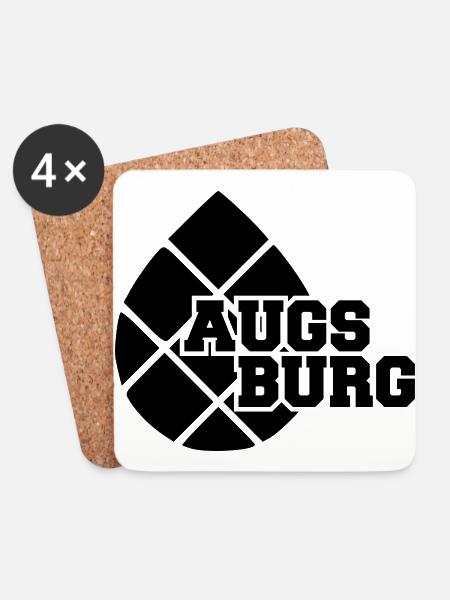Augsburg Zirbelnuss Schwarz - Untersetzer (4er-Set) - Weiß