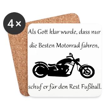 Motorrad - Untersetzer (4er-Set) - Weiß - Vorne