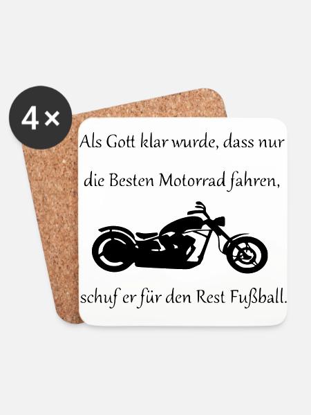 Motorrad - Untersetzer (4er-Set) - Weiß
