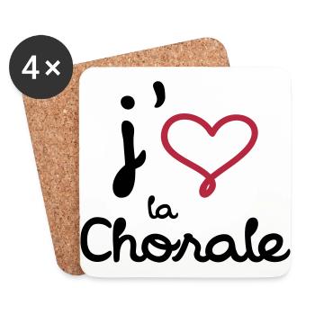 J'aime la Chorale - Coasters (set of 4) - white - Front