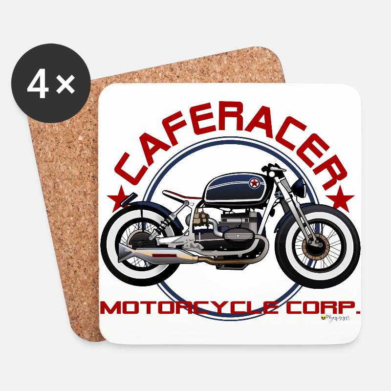 Cafe Racer - Untersetzer (4er-Set) - Weiß
