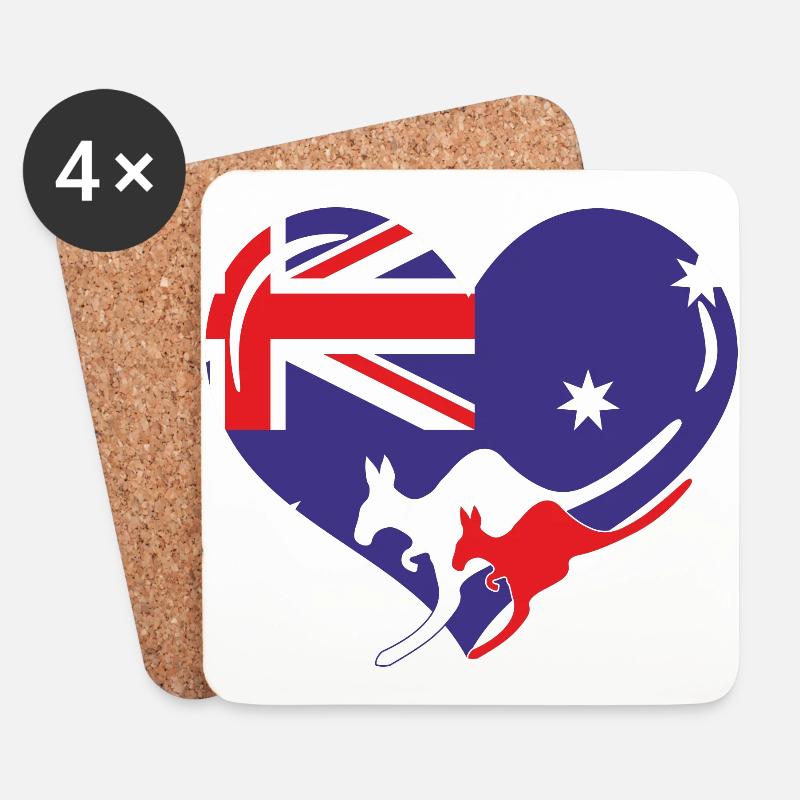 i love australia, australian heart - Untersetzer (4er-Set) - Weiß