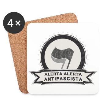 ANTIFA - Untersetzer (4er-Set) - Weiß - Vorne