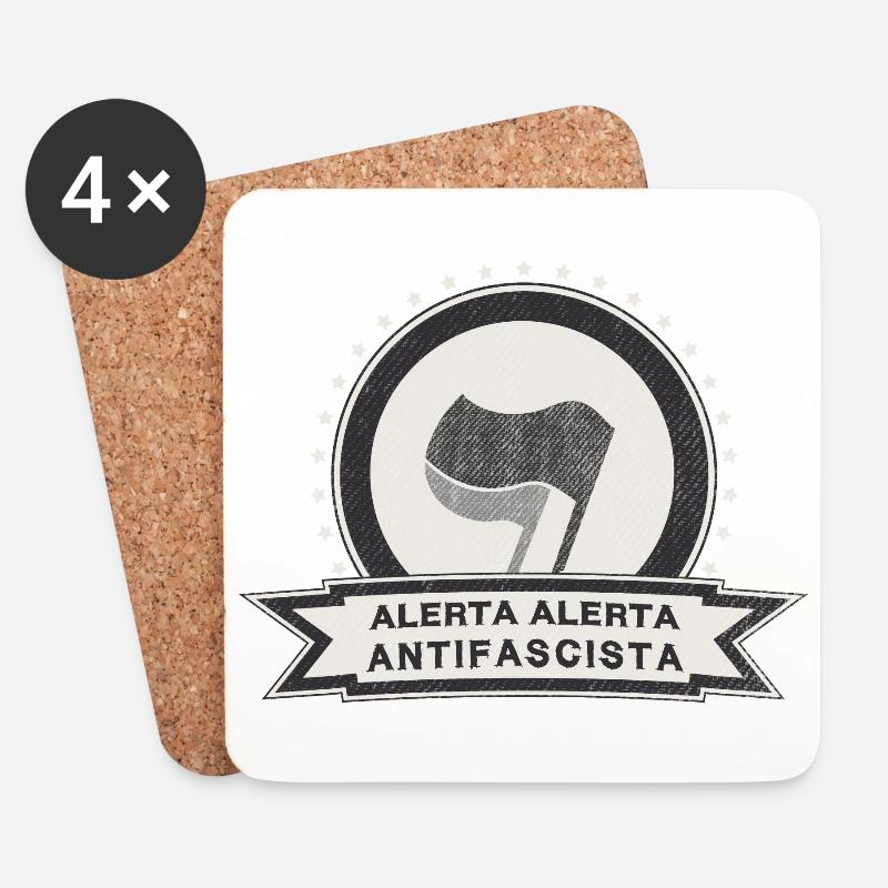 ANTIFA - Untersetzer (4er-Set) - Weiß