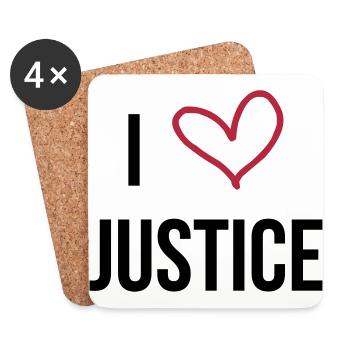 Juge / Justice / Loi / Tribunal / Magistrat - Dessous de verre (lot de 4) - blanc - Devant