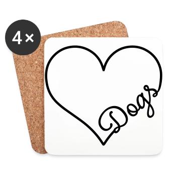 I love Dogs - Coasters (set of 4) - white - Front