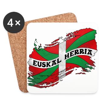 Drapeau Basque - Dessous de verre (lot de 4) - blanc - Devant