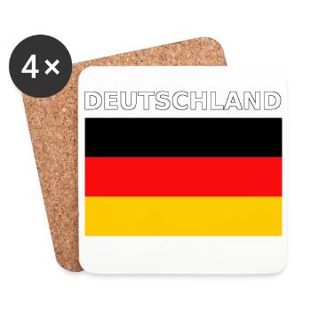 Drapeau Allemagne - Dessous de verre (lot de 4) - blanc - Devant