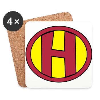 Super, Superheld, Superheldin, Hero, H - Coasters (set of 4) - white - Front