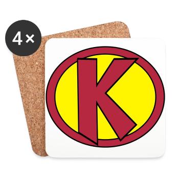 Super, Superheld, Superheldin, Hero, K - Untersetzer (4er-Set) - Weiß - Vorne