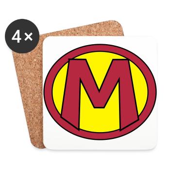 Super, Superheld, Superheldin, Hero, M - Coasters (set of 4) - white - Front