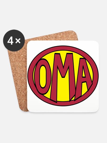Super, Superheld, Superheldin, Hero, Oma - Coasters (set of 4) - white