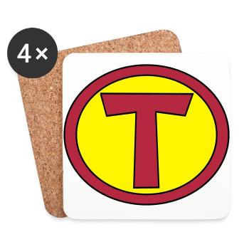 Super, Superheld, Superheldin, Hero, T - Coasters (set of 4) - white - Front
