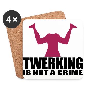 twerking fun quote crime - Coasters (set of 4) - white - Front