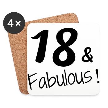 18 / Birthday / Sport / Geburtstag / achtzehn - Untersetzer (4er-Set) - Weiß - Vorne