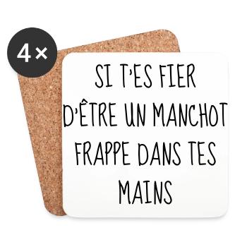 Humour - Drôle - Blague - Rire - Fun - Cool - Dessous de verre (lot de 4) - blanc - Devant