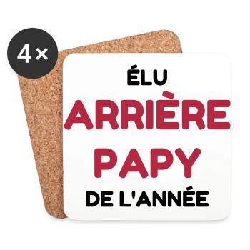 Arrière Papy / Grand Père / Bébé / Naissance - Dessous de verre (lot de 4) - blanc - Devant