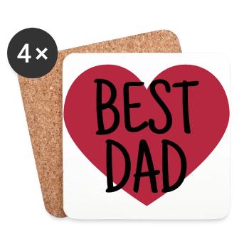 Papa Vati Vater Vatertag Geburtstag Dad Familie - Untersetzer (4er-Set) - Weiß - Vorne