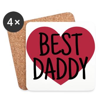 Papa Vati Vater Vatertag Geburtstag Dad Familie - Untersetzer (4er-Set) - Weiß - Vorne