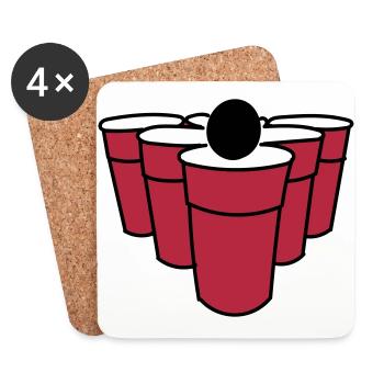 BeerPong - Coasters (set of 4) - white - Front