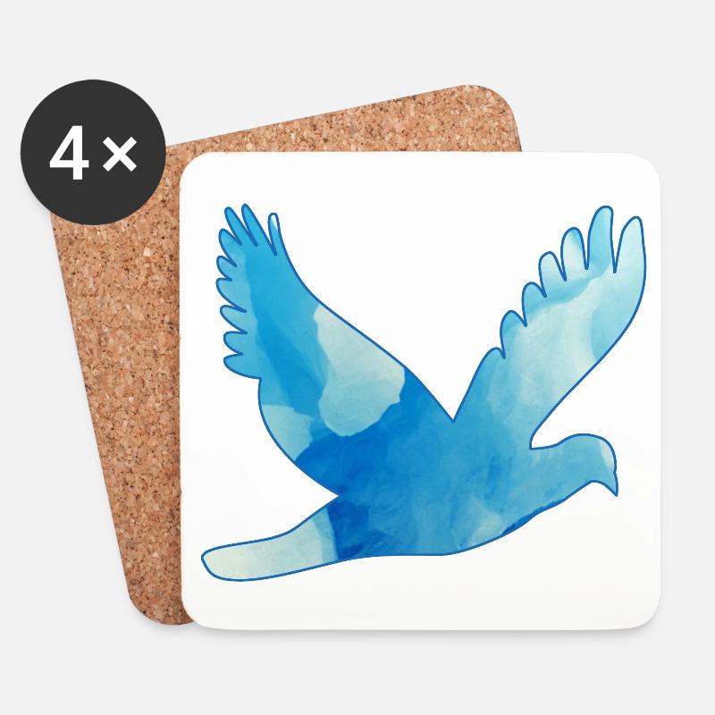Taube Frieden blau Friedenstaube - Untersetzer (4er-Set) - Weiß