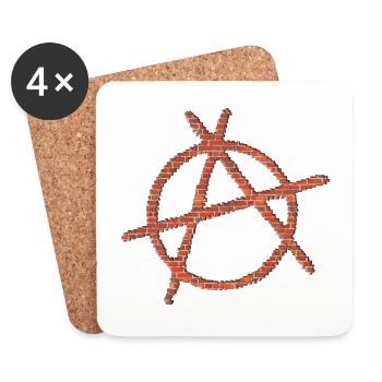 3D stones anarchy, anarchy anarchist symbol - Coasters (set of 4) - white - Front