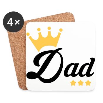 Papa Vati Vater Vatertag Geburtstag Dad Familie - Untersetzer (4er-Set) - Weiß - Vorne