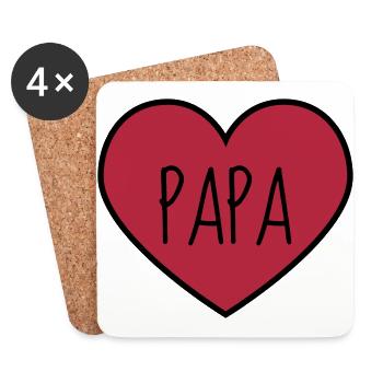Dad Daddy Papa Vati Vater Father's Day Baby - Coasters (set of 4) - white - Front