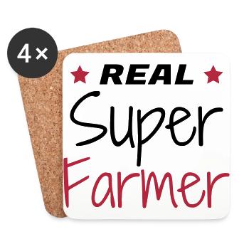 Landwirt / Bauer / Landwirtschaft / Traktor - Untersetzer (4er-Set) - Weiß - Vorne