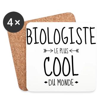 Biologie / Biologe / Wissenschaft / Leben - Untersetzer (4er-Set) - Weiß - Vorne