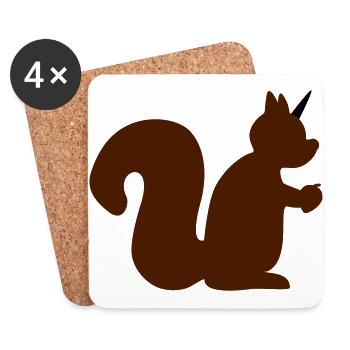 Einhorn Eichhörnchen - Untersetzer (4er-Set) - Weiß - Vorne