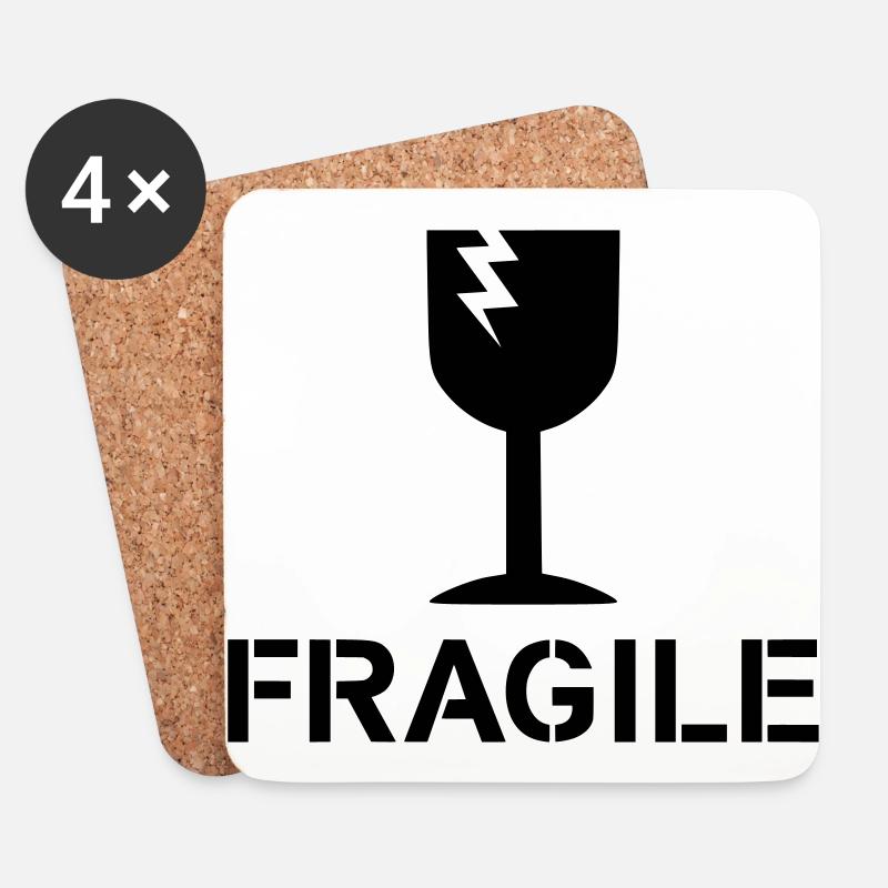 fragile caution! - Coasters (set of 4) - white