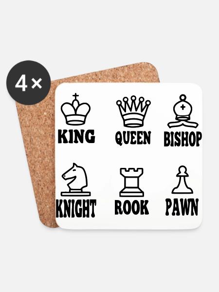 chesse figures on white - Coasters (set of 4) - white