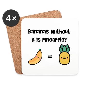 Banana equals pineapple - Funny - Meme - Coasters (set of 4) - white - Front