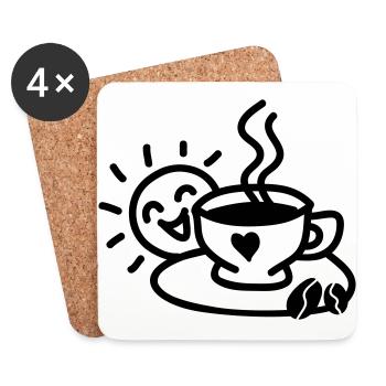 Coffee Cup Love - Coasters (set of 4) - white - Front