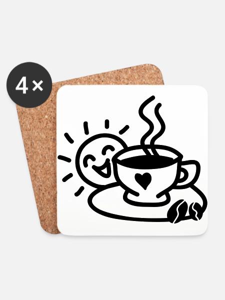 Kaffeetasse Liebe - Untersetzer (4er-Set) - Weiß