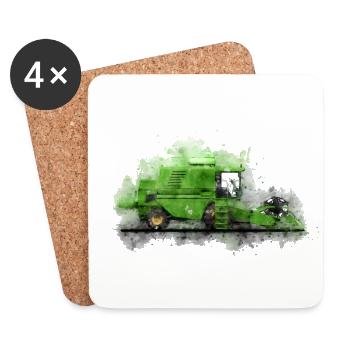 Combine harvester harvest farmer farmer - Coasters (set of 4) - white - Front