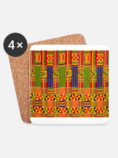 Kente Africa - Coasters (set of 4) - white