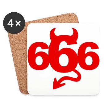 Devil 666 - Coasters (set of 4) - white - Front