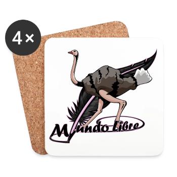 Ostrich bird - Coasters (set of 4) - white - Front