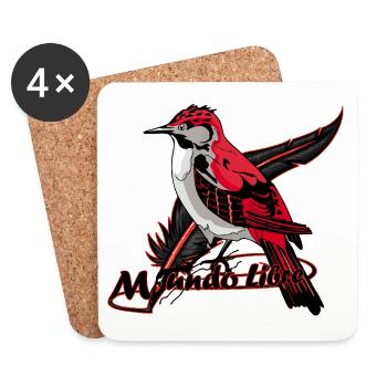 Red Flytrap Bird - Coasters (set of 4) - white - Front