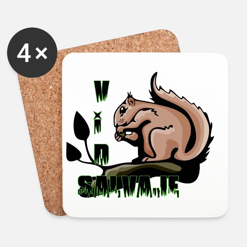 Chipmunk - Coasters (set of 4) - white