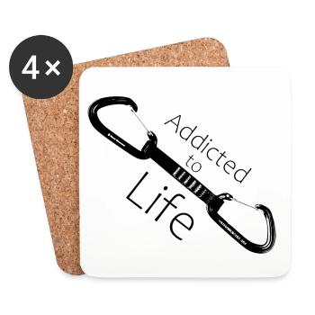 addicted to life climbing set - Coasters (set of 4) - white - Front