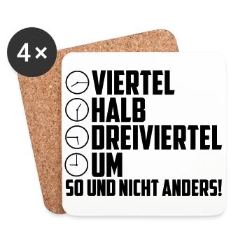 Ossi Osten Zeiten Uhrzeit Ostalgie lustig - Untersetzer (4er-Set) - Weiß - Vorne