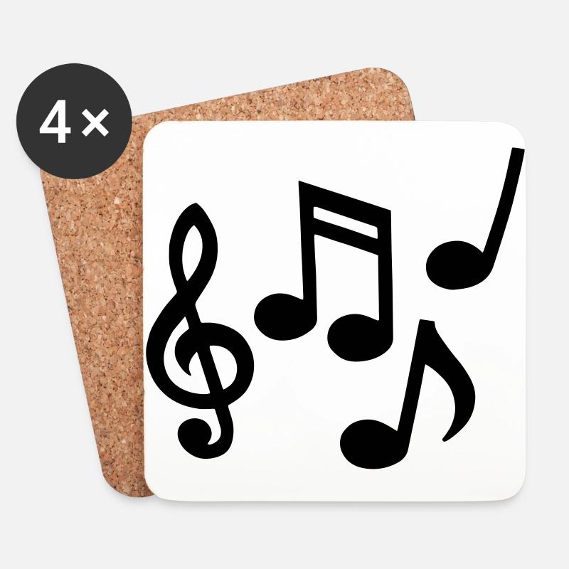 noten - Untersetzer (4er-Set) - Weiß