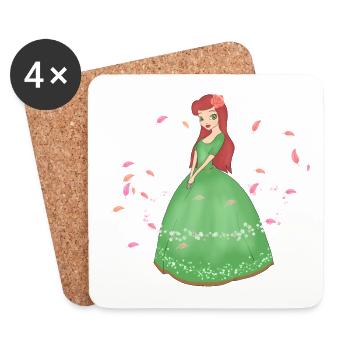 Princesse fille - Dessous de verre (lot de 4) - blanc - Devant