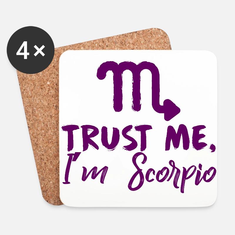 Sternzeichen Skorpion / Zodiac Scorpio - Untersetzer (4er-Set) - Weiß