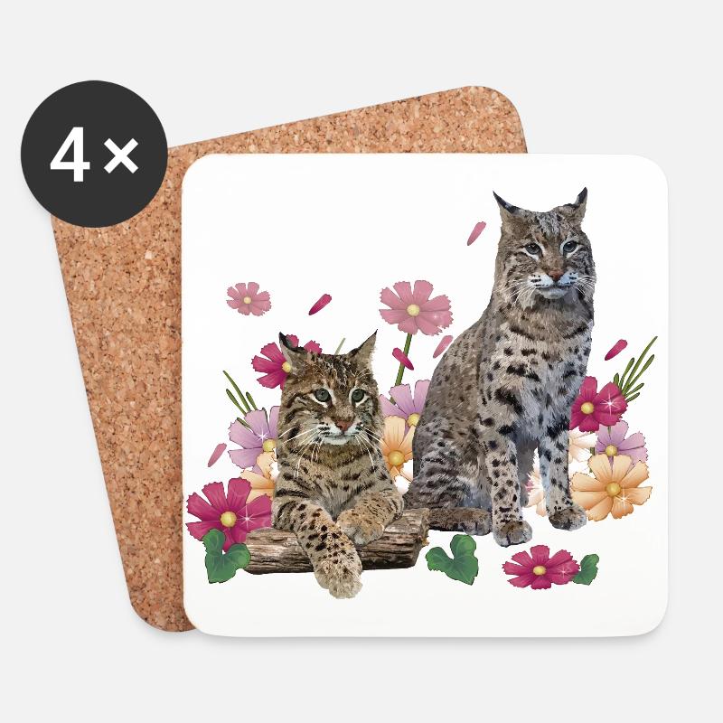 Luchs - Untersetzer (4er-Set) - Weiß